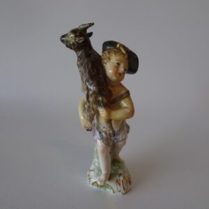 KPM Berling Figure of a Boy Carrying a Goat Antique Ceramics