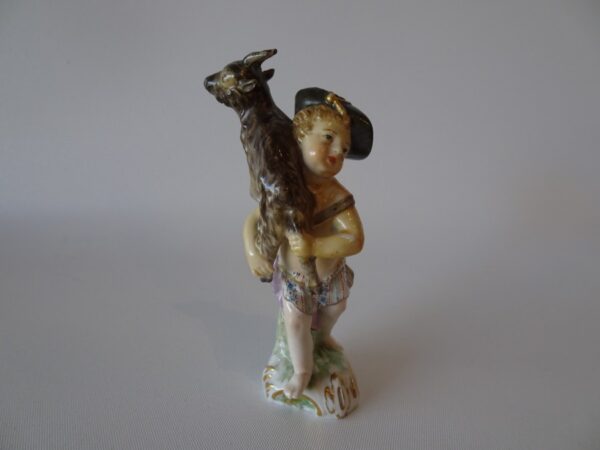 KPM Berling Figure of a Boy Carrying a Goat