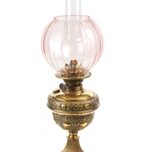 Antique Victorian Embossed Brass Oil Lamp antique oil lamp Antique Lighting 3