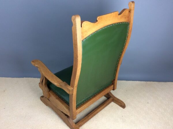 Arts & Crafts Oak Rocking Chair Arts and Crafts Antique Chairs 9