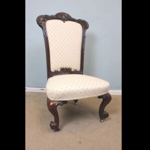 Antique Victorian Rosewood Cabriole Leg Nursing Chair