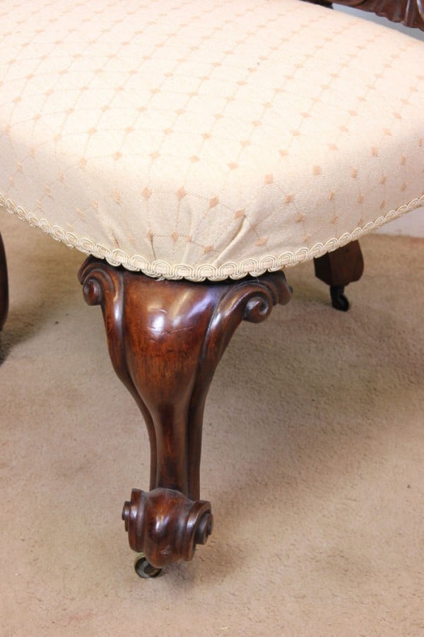 Antique Victorian Rosewood Cabriole Leg Nursing Chair Antique Antique Chairs 8