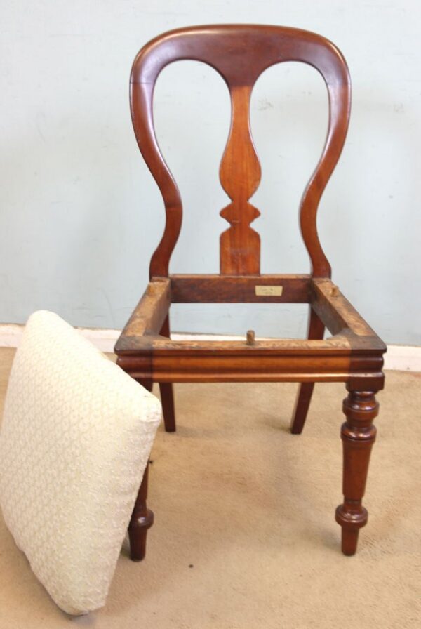 Antique Four Victorian Mahogany Balloon Back Dining Chairs - Image 7
