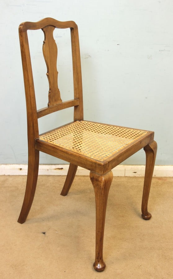 Antique Walnut Cane Seat Occasional Chair Antique Antique Chairs 4