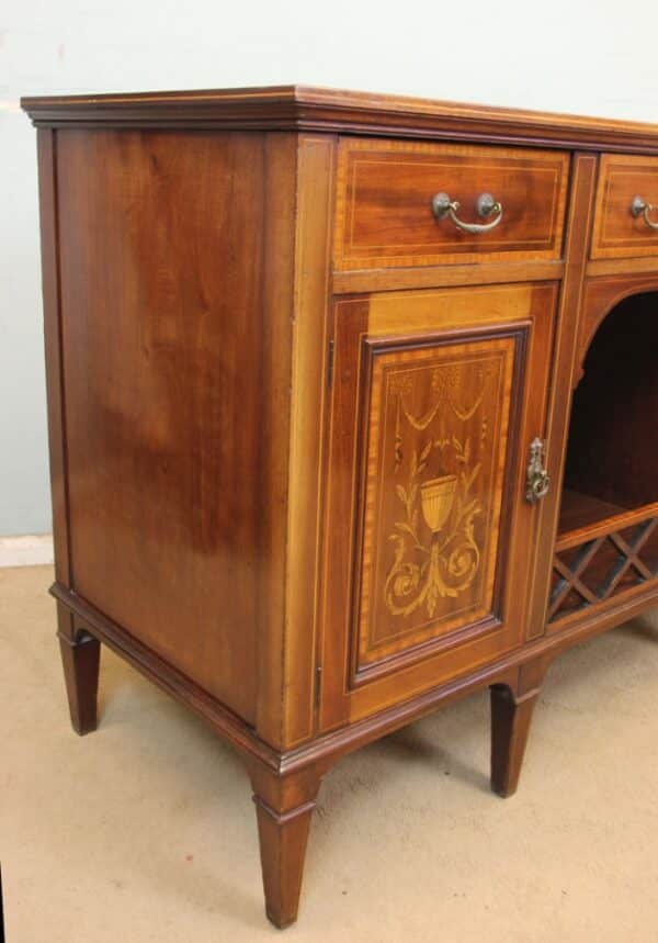 Antique Edwardian Quality Inlaid Mahogany Chiffonier Sideboard Server - Image 4