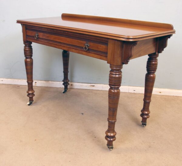 Antique Victorian Walnut Side Writing Table Antique Antique Tables 5