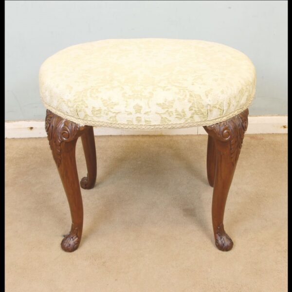 Antique Walnut Dressing Table Stool.