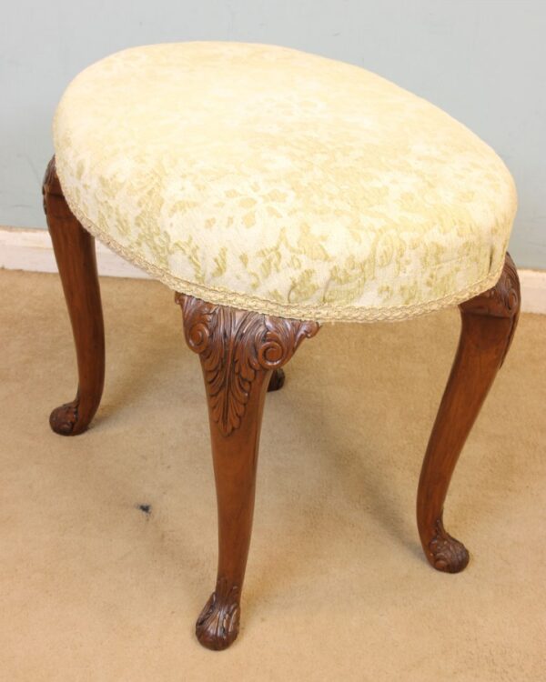 Antique Walnut Dressing Table Stool. - Image 3