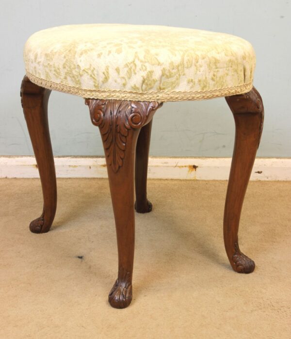 Antique Walnut Dressing Table Stool. - Image 4