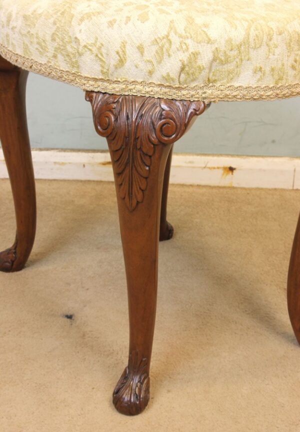 Antique Walnut Dressing Table Stool. - Image 5