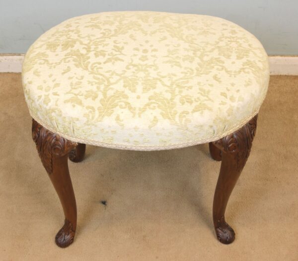 Antique Walnut Dressing Table Stool. - Image 6