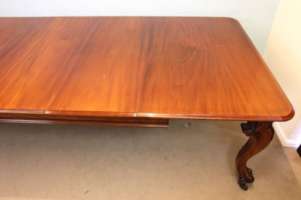 Antique Victorian Large Mahogany Extending Dining Table - Image 11