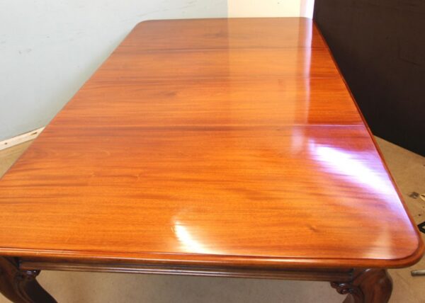 Antique Victorian Large Mahogany Extending Dining Table - Image 12