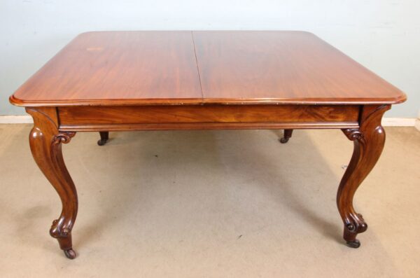 Antique Victorian Large Mahogany Extending Dining Table - Image 5