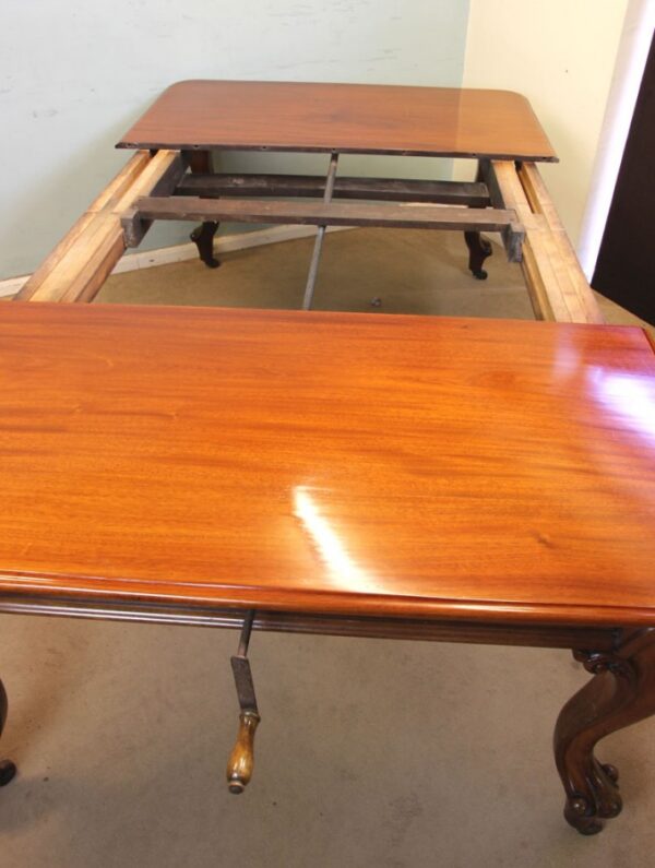 Antique Victorian Large Mahogany Extending Dining Table - Image 9