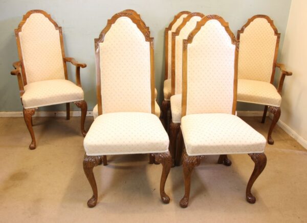 Antique Set of Eight Queen Anne Style Walnut Dining Chairs Antique Antique Chairs 16