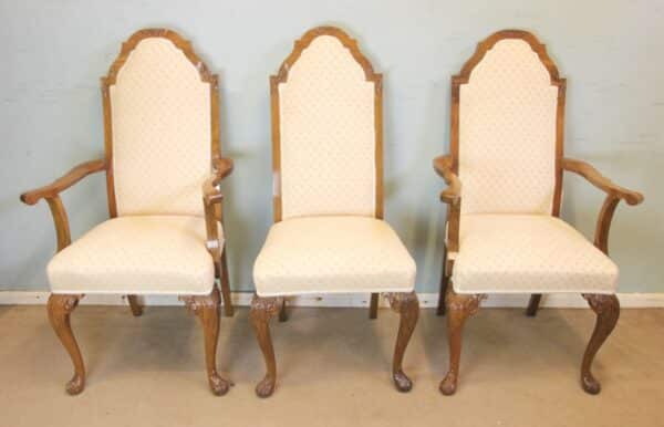 Antique Set of Eight Queen Anne Style Walnut Dining Chairs Antique Antique Chairs 4