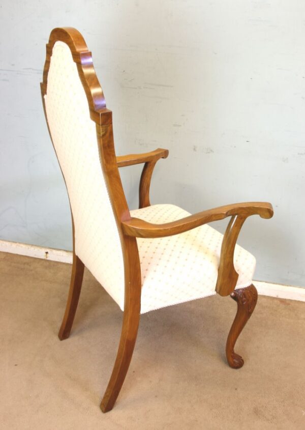 Antique Set of Eight Queen Anne Style Walnut Dining Chairs - Image 4