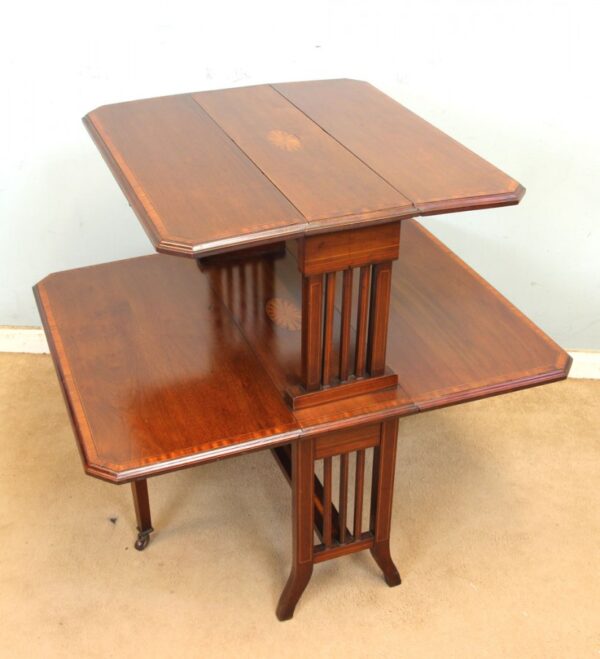 Antique Edwardian Double Inlaid Mahogany Sutherland Table - Image 2
