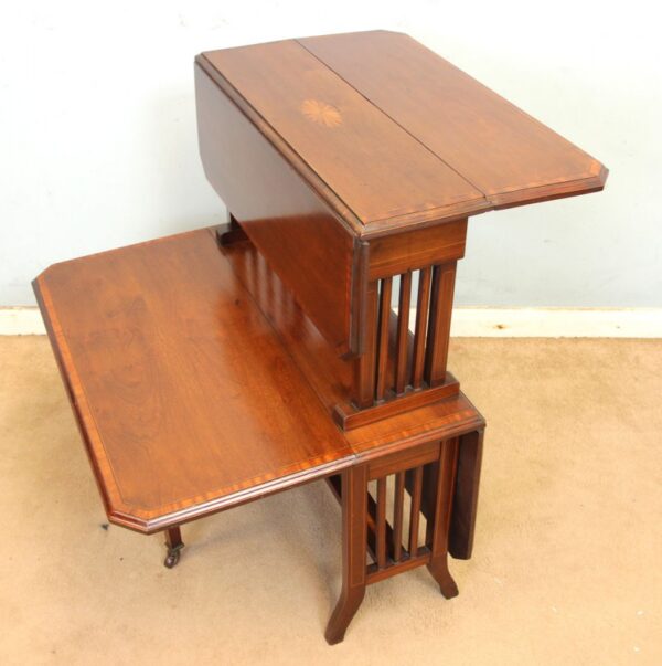 Antique Edwardian Double Inlaid Mahogany Sutherland Table - Image 3