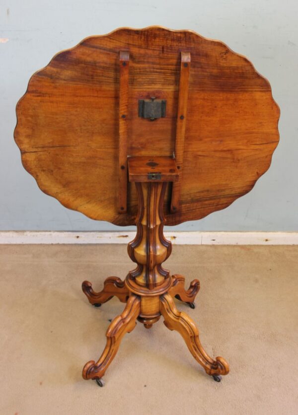 Antique Burr Walnut Shaped Occasional Table - Image 9