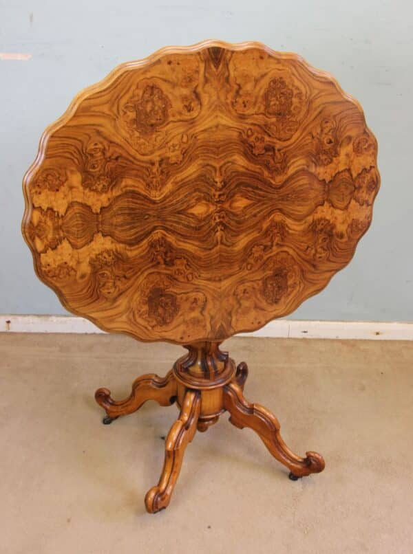 Antique Burr Walnut Shaped Occasional Table - Image 2