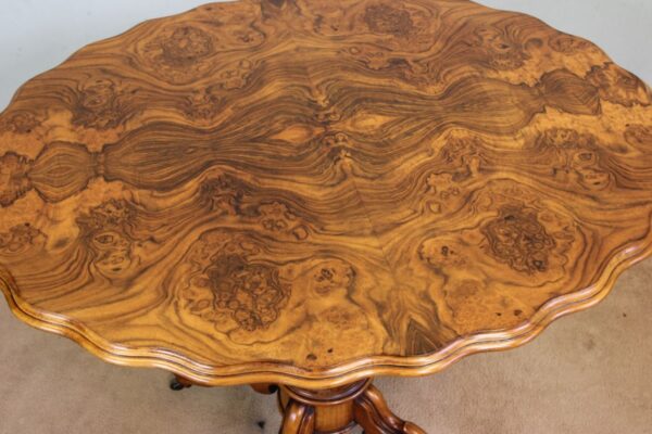 Antique Burr Walnut Shaped Occasional Table - Image 4