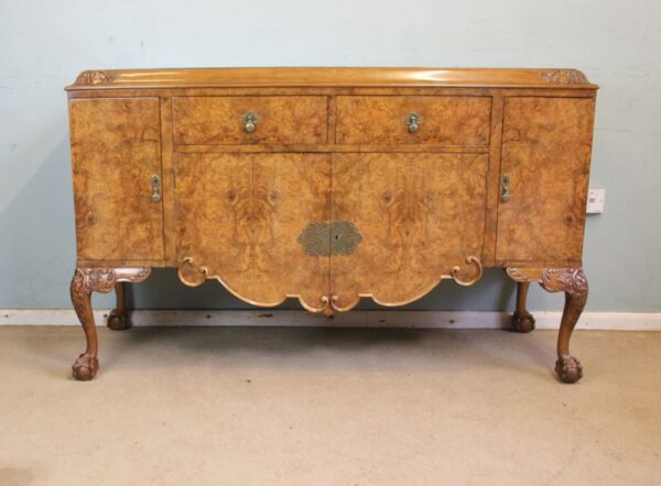 Antique Quality Burr Walnut Sideboard / Server Antique Antique Sideboards 16