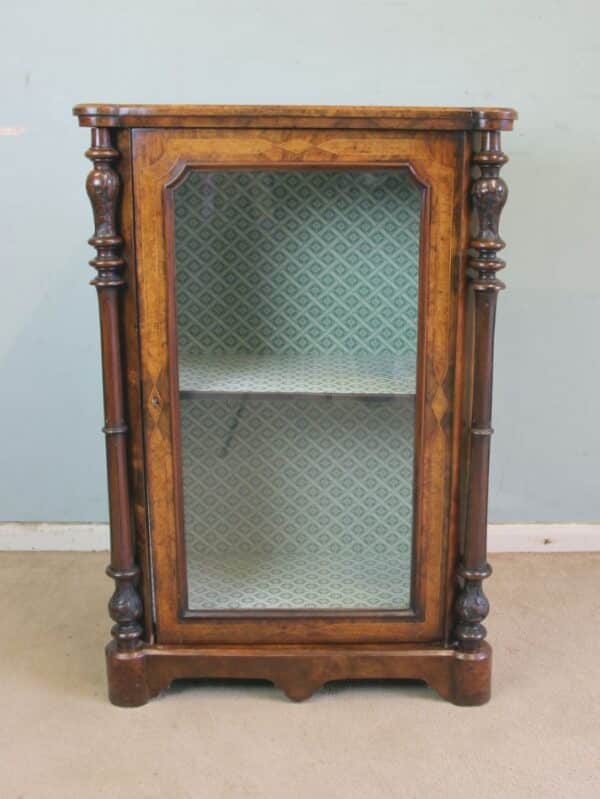 Antique Victorian Burr Walnut Display Cabinet - Image 10