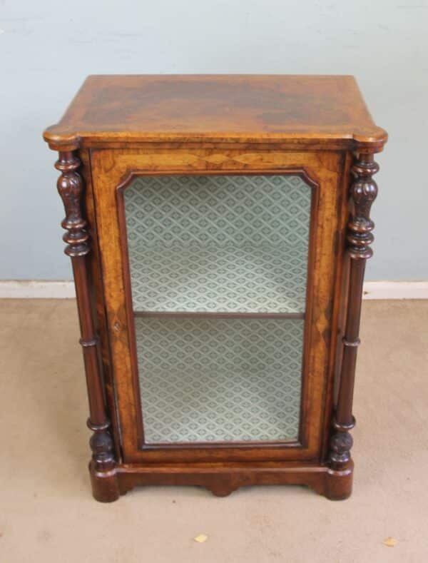 Antique Victorian Burr Walnut Display Cabinet Antique Antique Cabinets 6