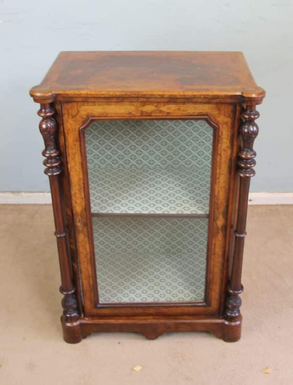 Antique Victorian Burr Walnut Display Cabinet - Image 4
