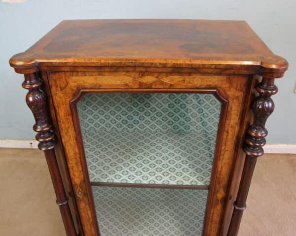 Antique Victorian Burr Walnut Display Cabinet - Image 6