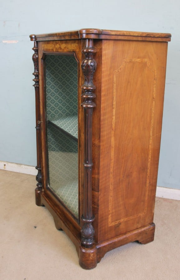 Antique Victorian Burr Walnut Display Cabinet Antique Antique Cabinets 9