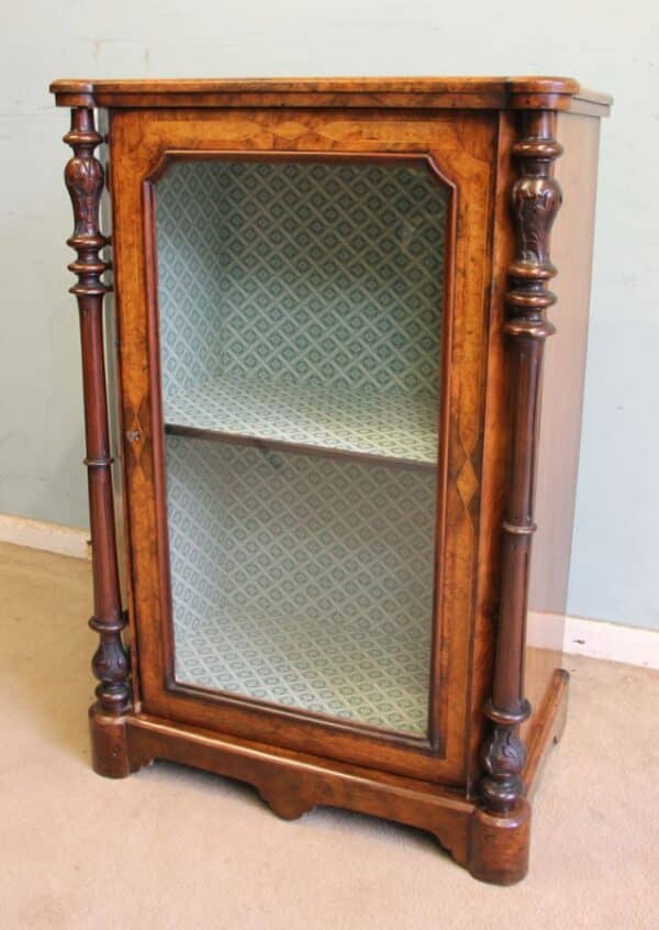 Antique Victorian Burr Walnut Display Cabinet Antique Antique Cabinets 10