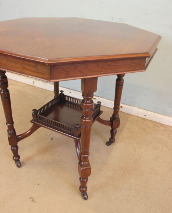 Antique Walnut Shaped Occasional Centre Table - Image 4