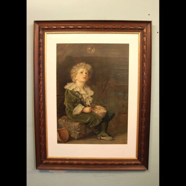 A Large Antique Bubbles Framed Print After John Everett Millais Pears Print