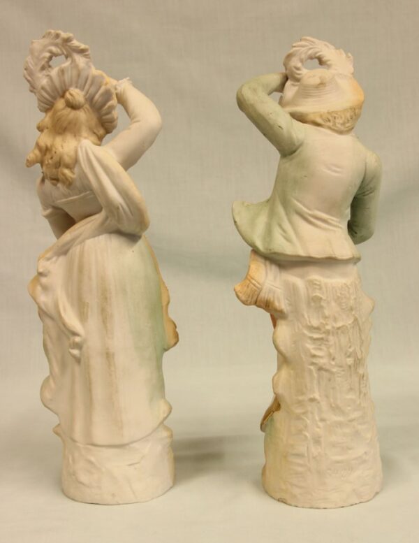Antique Pair of Bisque Figurines of Lady & Gentleman - Image 2