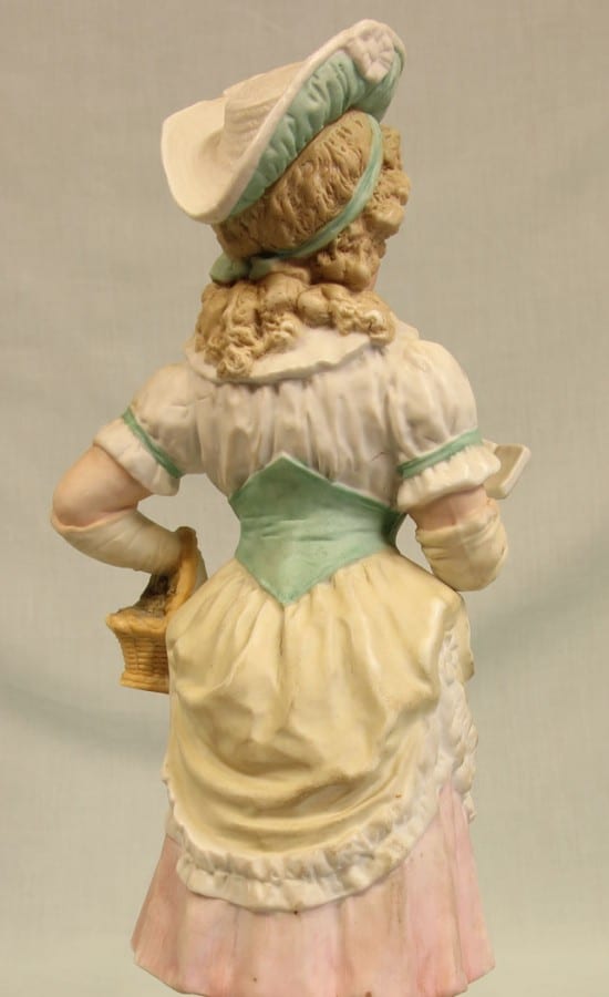 Antique Large Bisque Figurine of Young Girl. bisque Antique Ceramics 12