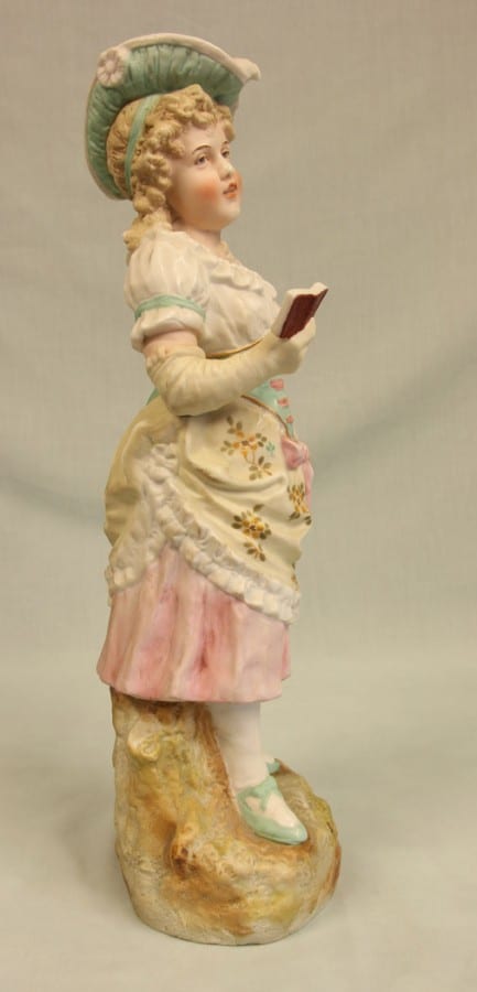Antique Large Bisque Figurine of Young Girl. bisque Antique Ceramics 9