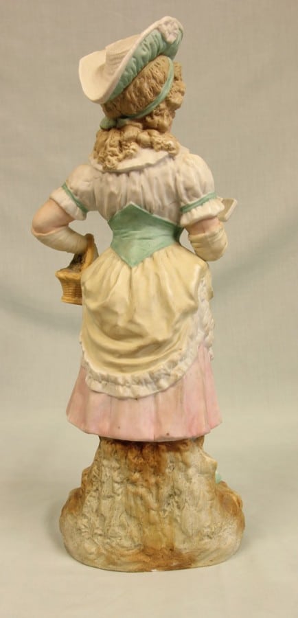 Antique Large Bisque Figurine of Young Girl. bisque Antique Ceramics 10