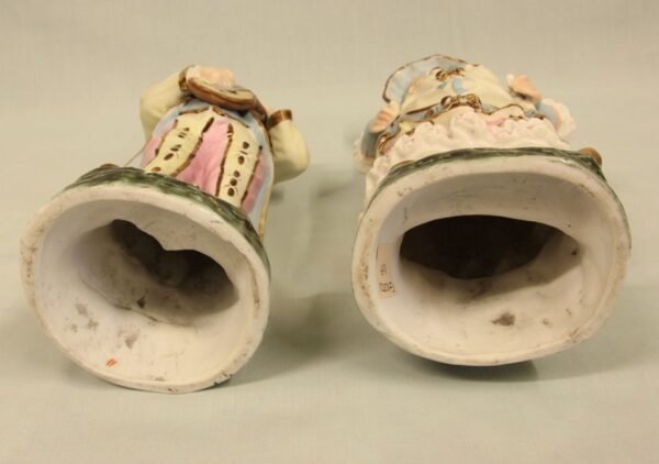 Antique Glazed & Bisque Porcelain Pair of Figurines. Antique Antique Ceramics 18