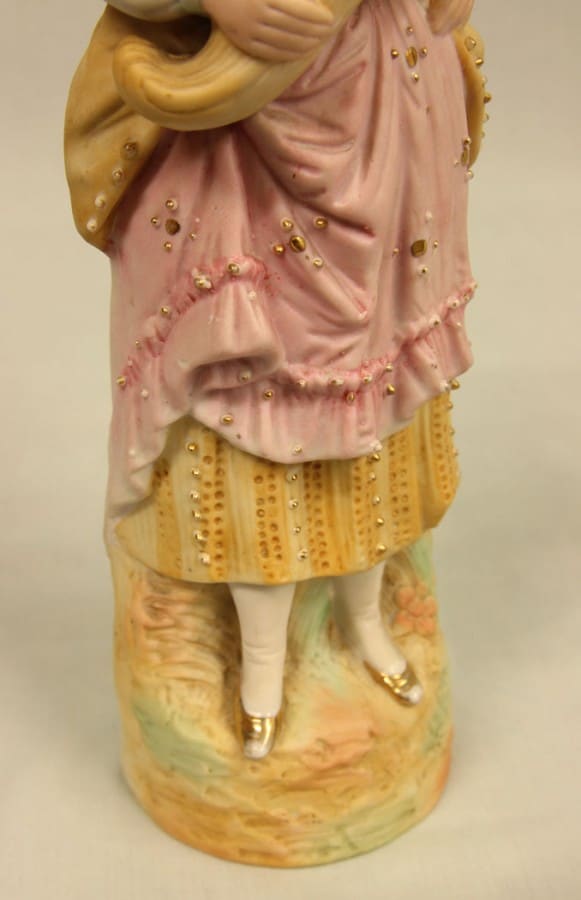 Antique Bisque Figurine of Young Lady bisque Antique Ceramics 5