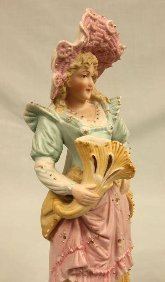 Antique Bisque Figurine of Young Lady bisque Antique Ceramics 6