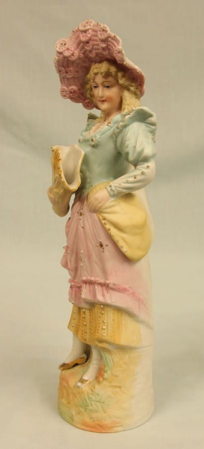 Antique Bisque Figurine of Young Lady bisque Antique Ceramics 10