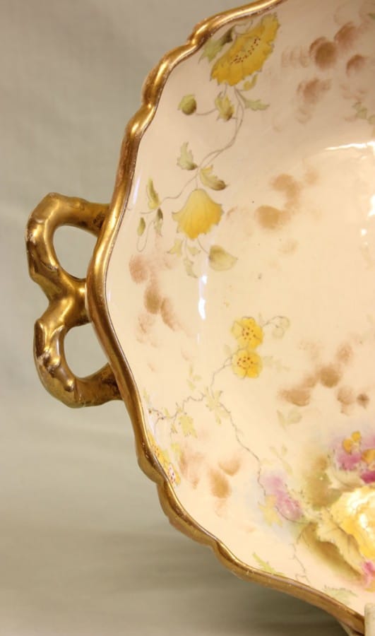 Pretty Antique Pottery Shaped Bowl Antique Antique Ceramics 9