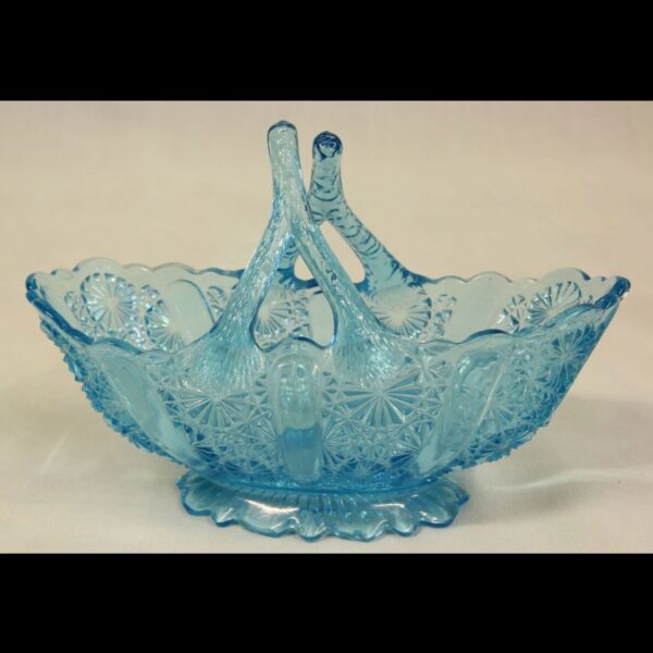 Antique Blue Glass Davidsons Basket