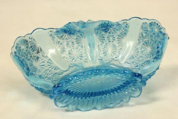 Antique Blue Glass Davidsons Basket Antique Antique Glassware 6