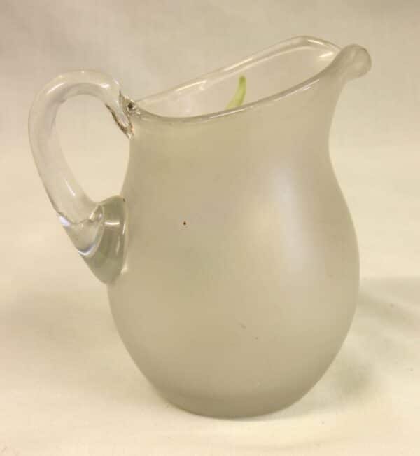 Antique Pretty Frosted Glass Decorated Jug - Image 4
