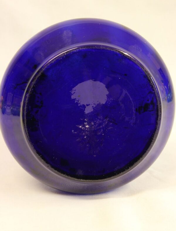 Antique Impressive Bristol Blue Glass Decorated Vase - Image 7