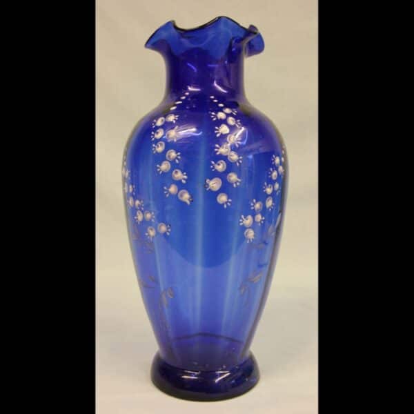 Large Late Victorian Bristol Blue Glass Vase.